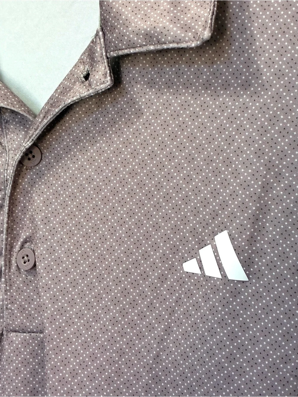 Adidas Polo Shirt Mens Large Rose Geometric Print Logo Golf Performance Weekend